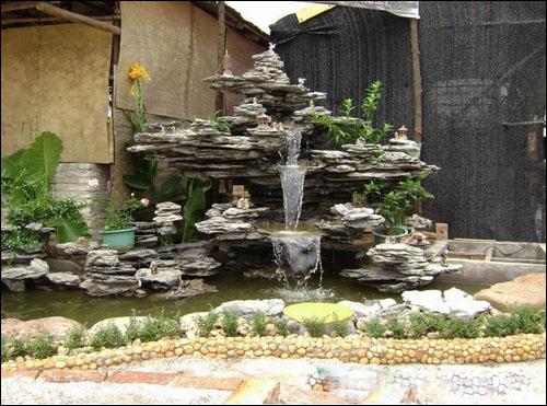 经典庭院假山鱼池设计