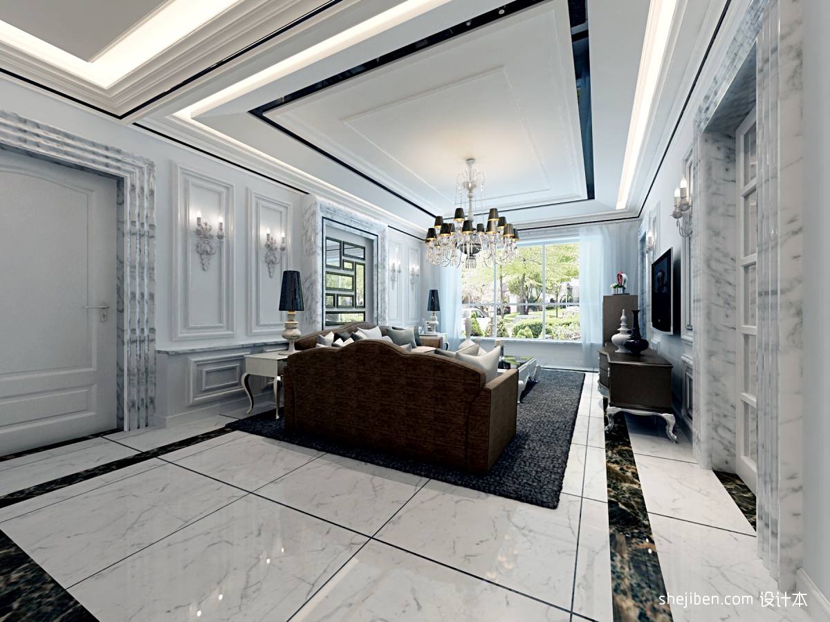 欧式客厅石膏板吊顶效果图装修效果图_第7张 - 家居图库 - 九正家居网
