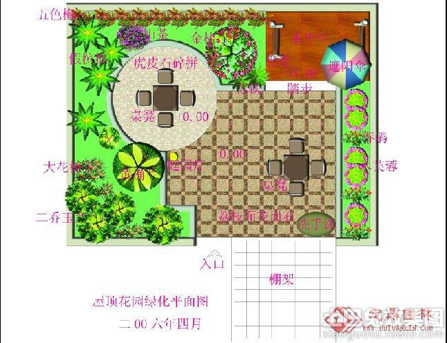 小型屋顶花园平面图 (1/10)