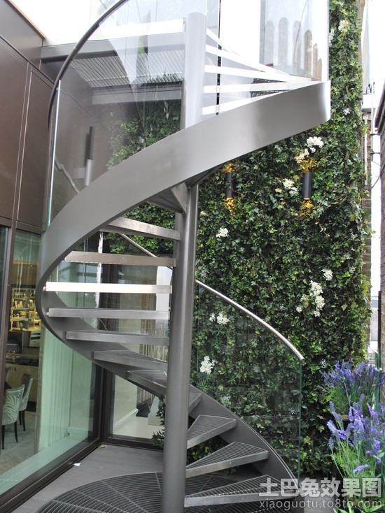 家庭装修室外不锈钢楼梯扶手图片装修效果图_