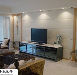 简约客厅硬包电视背景墙装修效果图(4/4)